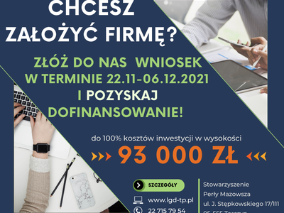 plakat Nabory do Lokalnej Grupy Działania Perły Mazowsza