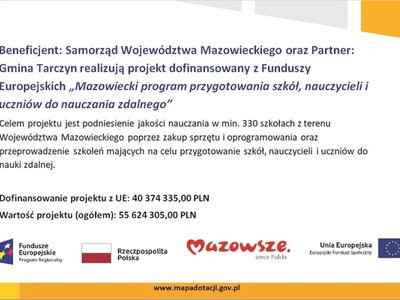 plakat dotyczący dofinansowania