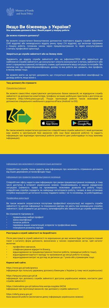 Plakat informujący o znalezieniu pracy