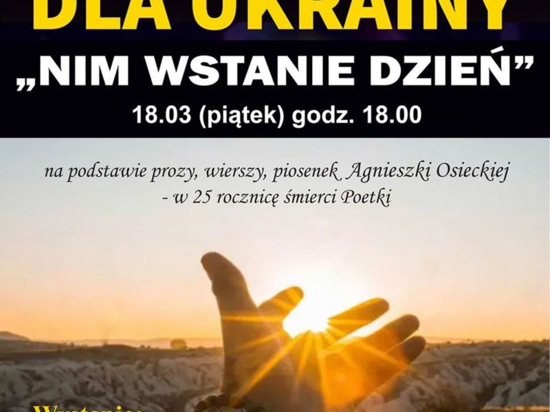 Plakat promujący koncert dla Ukrainy