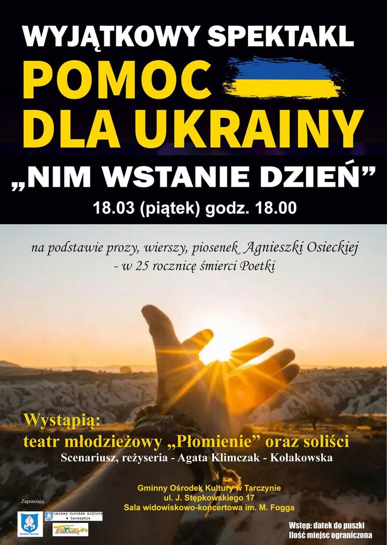 Plakat promujący koncert dla Ukrainy
