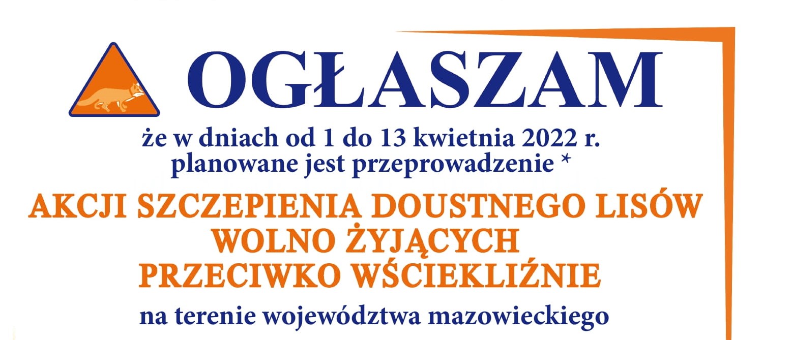 Ogłoszenie - szczepienie lisów