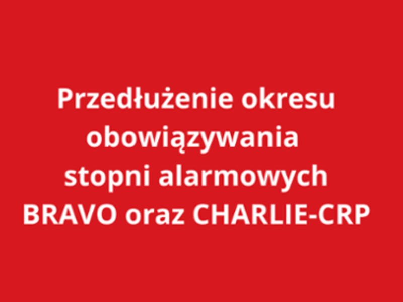 Przedłużenie okresu obowiązywania stopni alarmowych