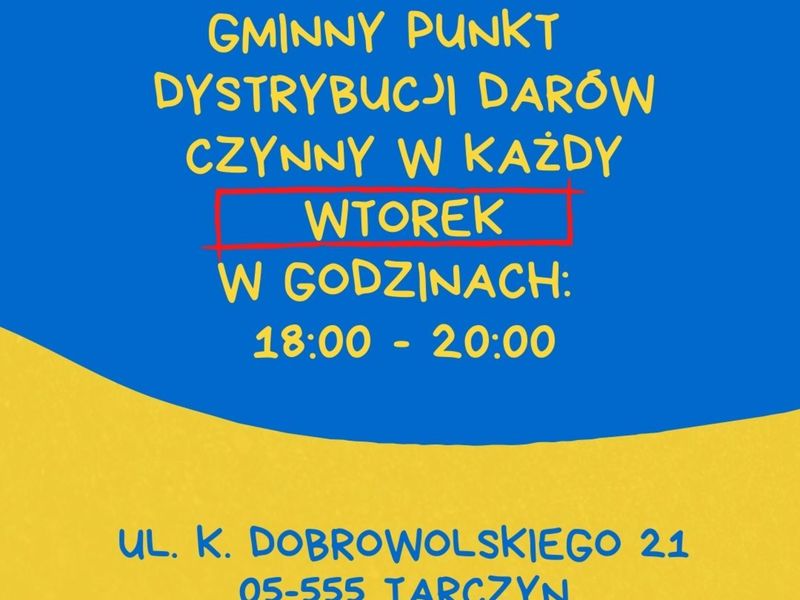 zmiana terminów wydawania darów dla uchodźców z Ukrainy
