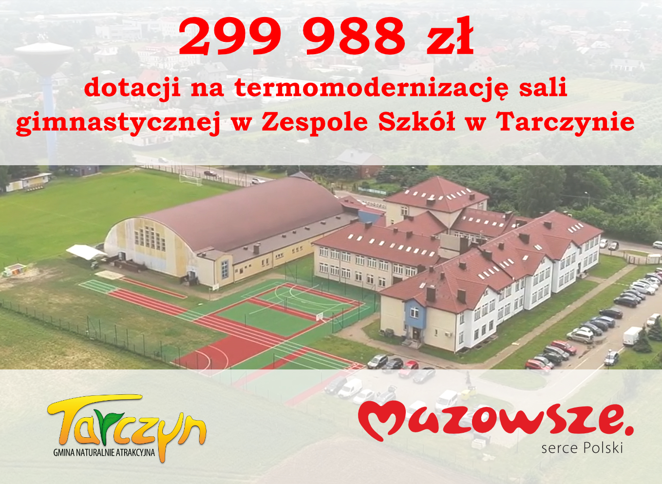 Baner opisujący dotacje dla Gminy Tarczyn