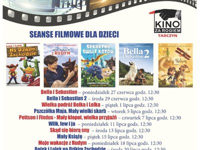 Plakat przedstawiający repertuar Kina za Rogiem