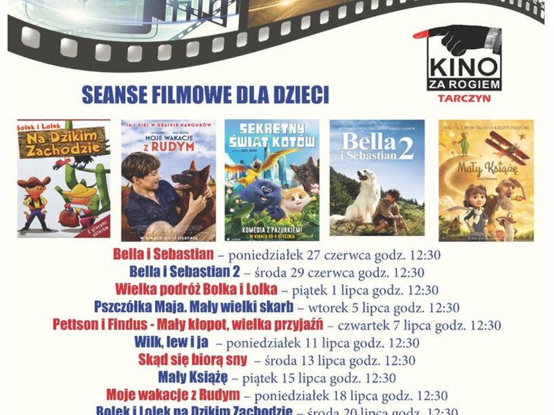 Plakat przedstawiający repertuar Kina za Rogiem