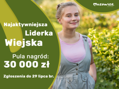 Plakat promujący konkurs Najaktywniejsza Liderka Miejska