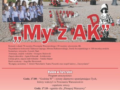 Plakat promujący obchody rocznicy wybuchu Powstania Warszawskiego