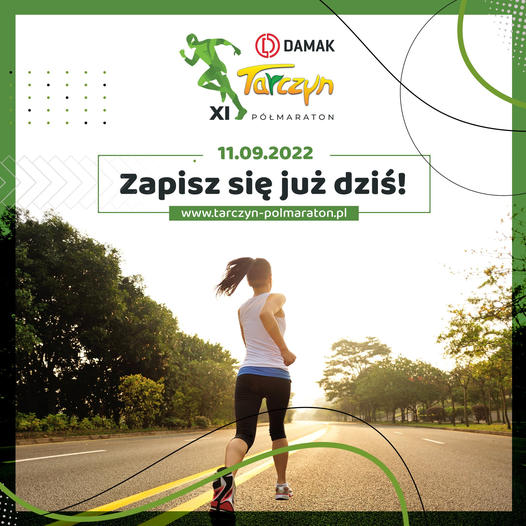Plakat promujący XI DAMAK Tarczyn Półmaraton