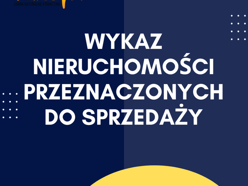Baner wykaz nieruchomości przeznaczonych do sprzedaży