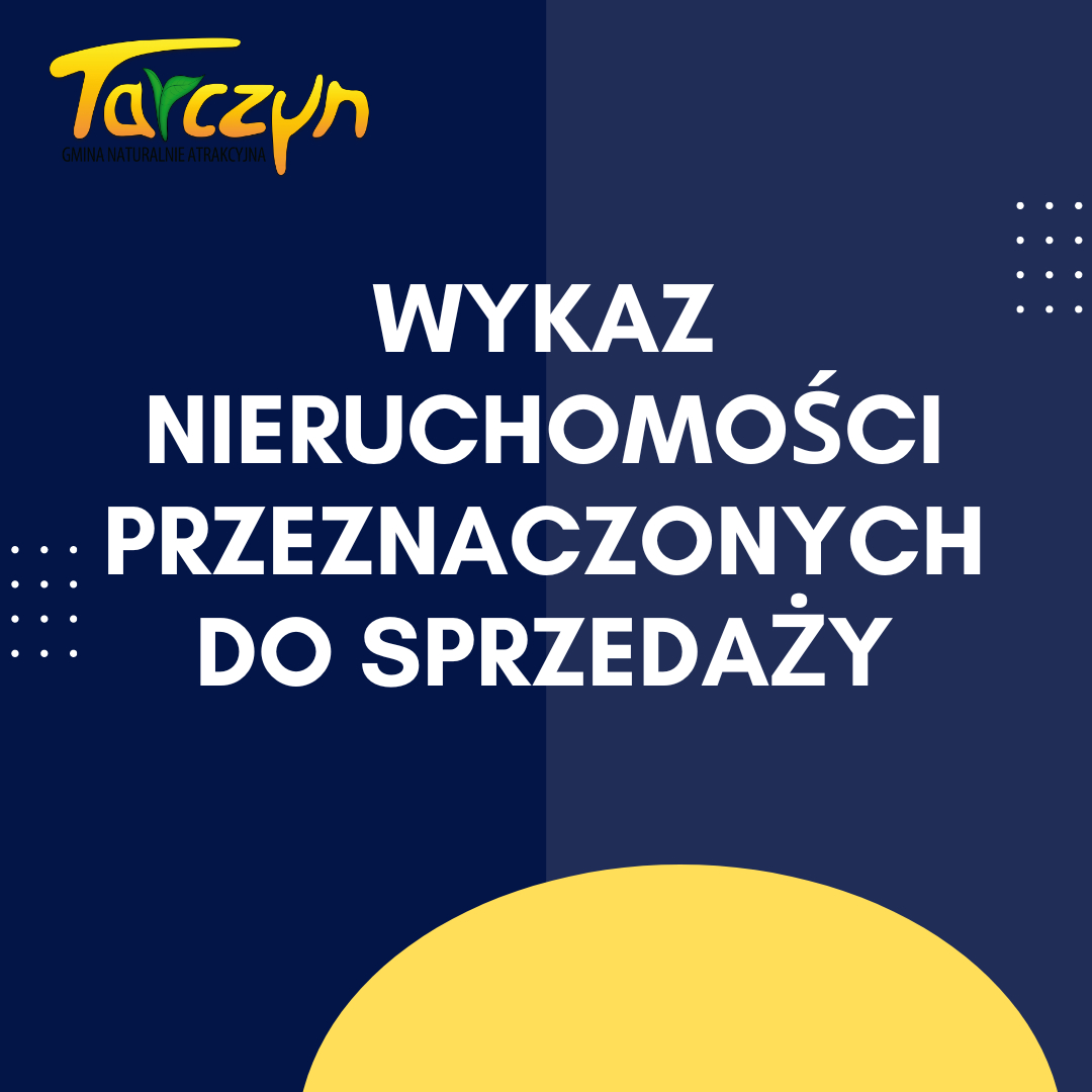 Baner wykaz nieruchomości przeznaczonych do sprzedaży