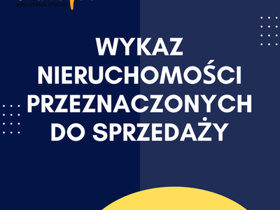 Baner wykaz nieruchomości przeznaczonych do sprzedaży