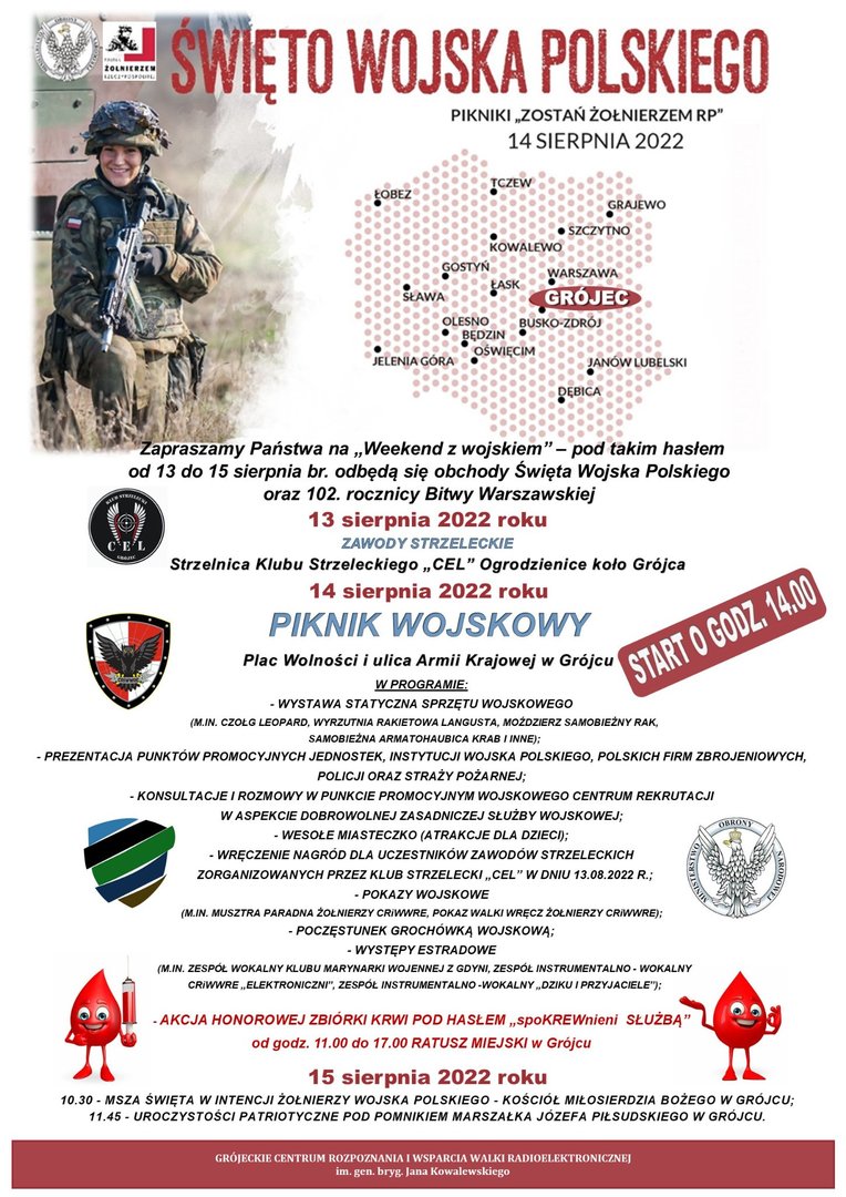 Plakat promujący obchody Święta Wojska Polskiego