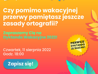 Baner wakacyjnego dyktanda