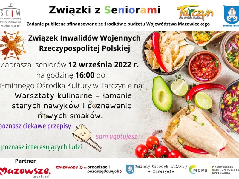 Warsztaty kulinarne - zaproszenie