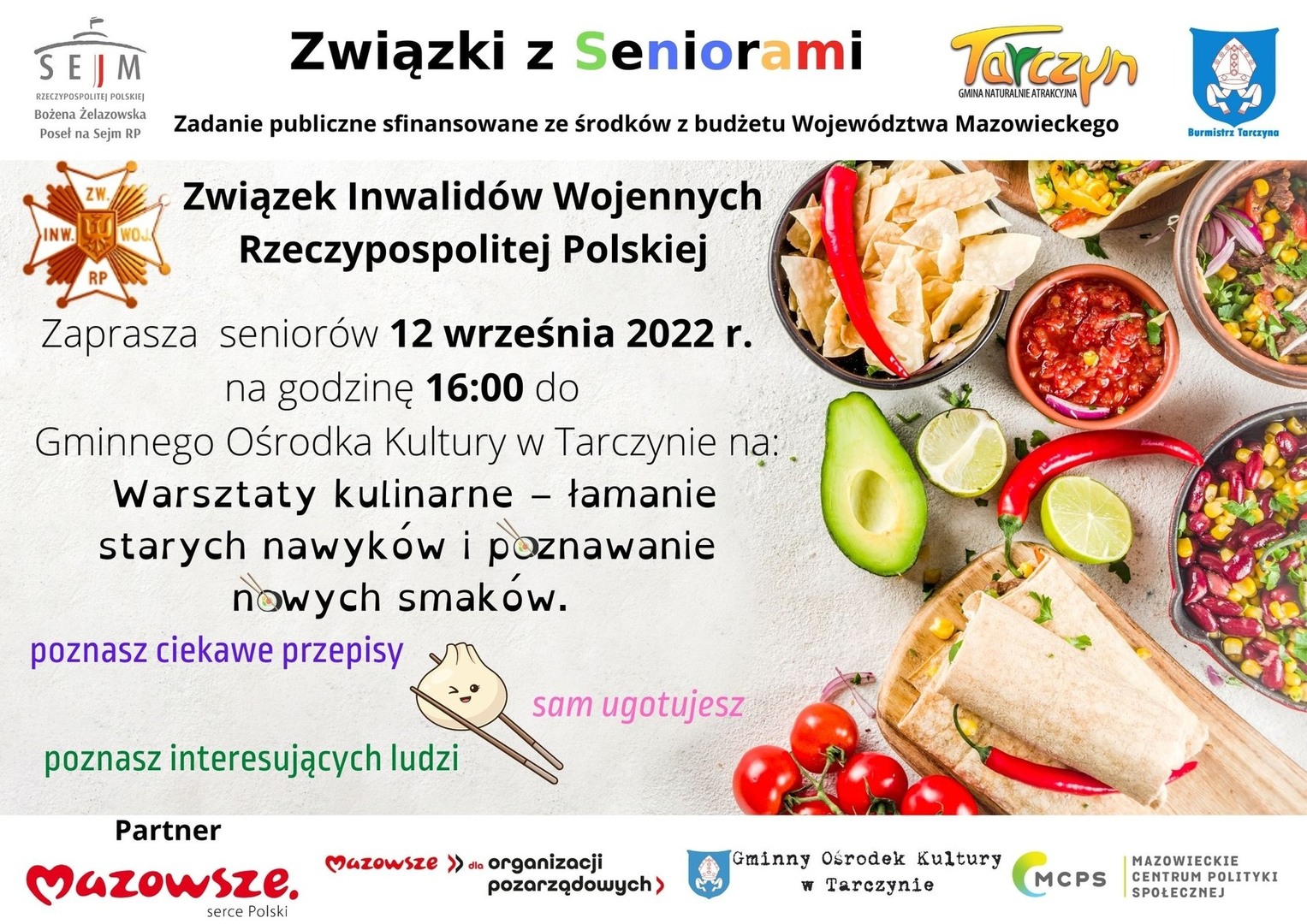 Warsztaty kulinarne - zaproszenie