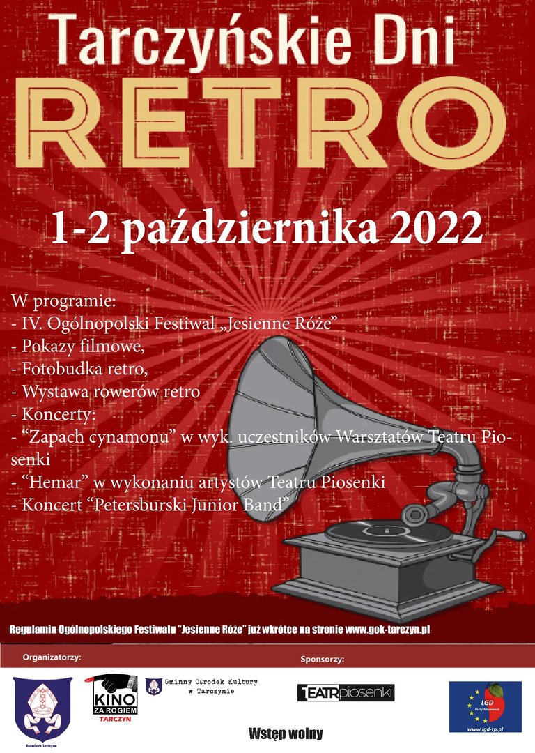Plakat promujący Tarczyńskie Dni Retro
