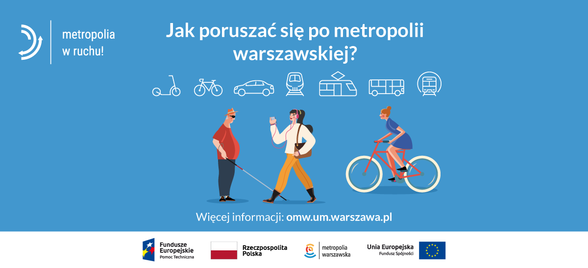 Baner jak poruszać się po metropolii warszawskiej