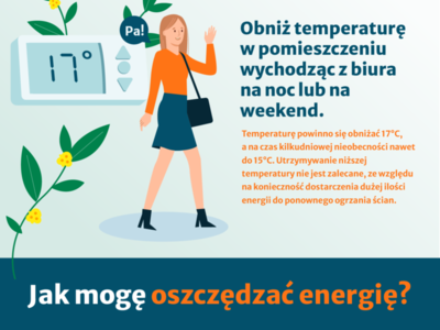 Baner akcji informacyjnej dot. oszczędzania energii