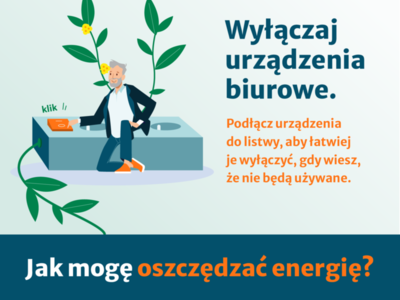 Baner akcji informacyjnej dot. oszczędzania energii