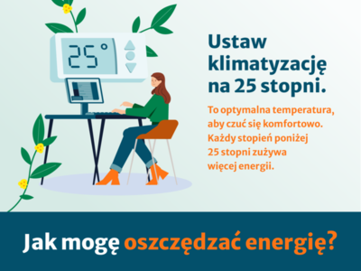 Baner akcji informacyjnej dot. oszczędzania energii