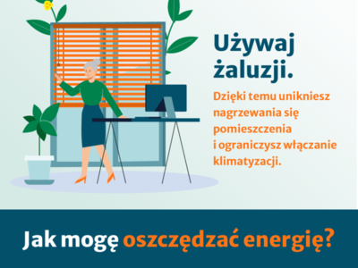Baner akcji informacyjnej dot. oszczędzania energii