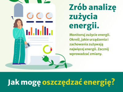 Baner akcji informacyjnej dot. oszczędzania energii