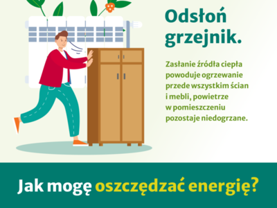 Baner akcji informacyjnej dot. oszczędzania energii