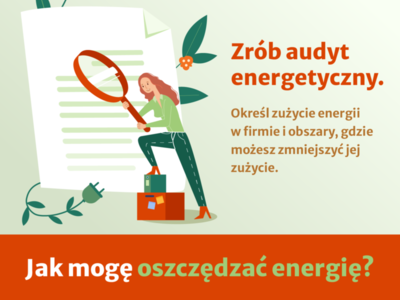 Baner akcji informacyjnej dot. oszczędzania energii
