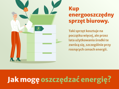 Baner akcji informacyjnej dot. oszczędzania energii