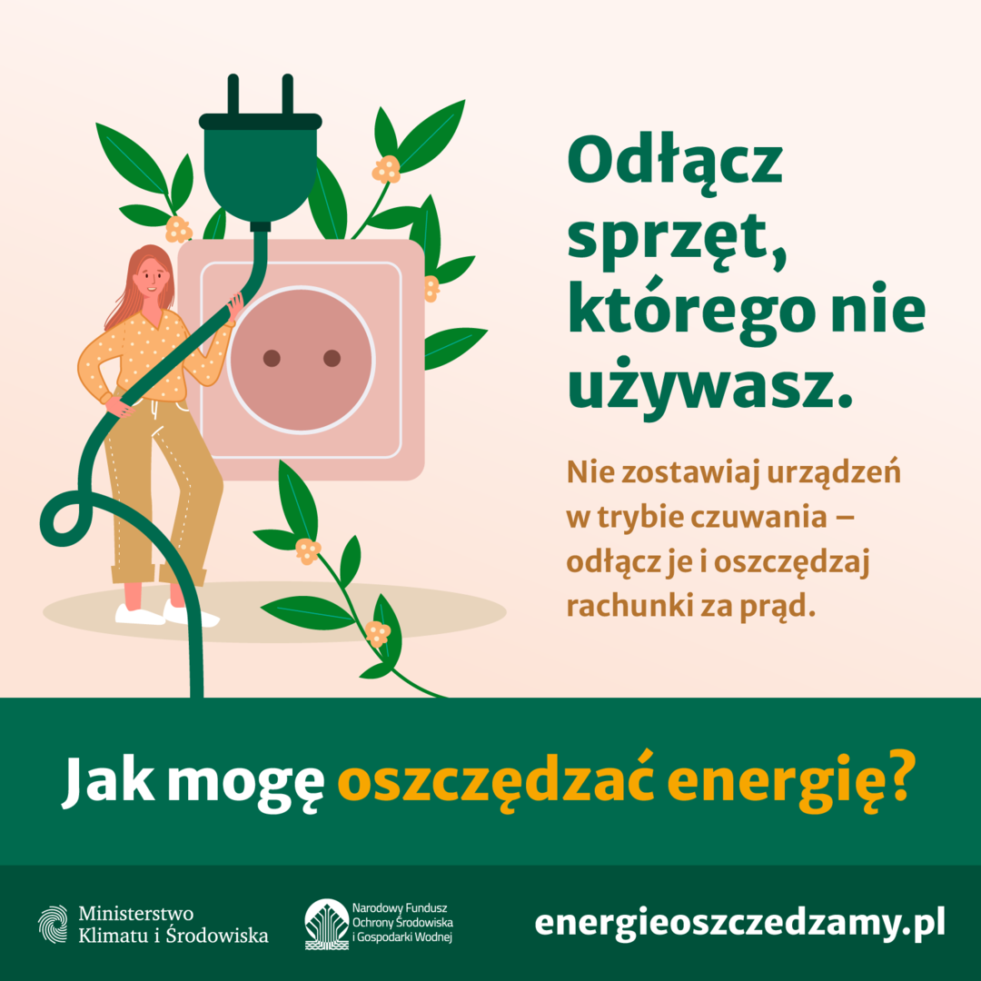 Baner akcji informacyjnej dot. oszczędzania energii