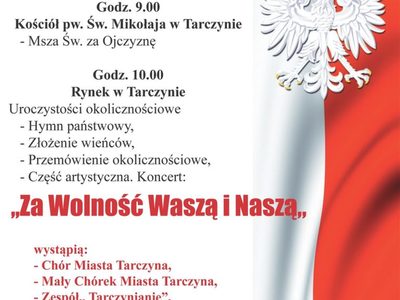 Plakat o obchodach Narodowego Święta Niepodległości w Tarczynie
