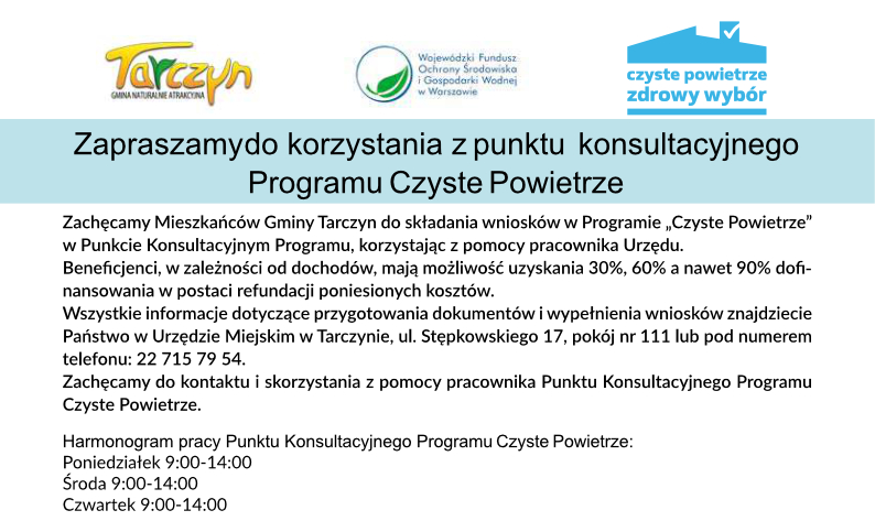 Informacja programu Czyste Powietrze