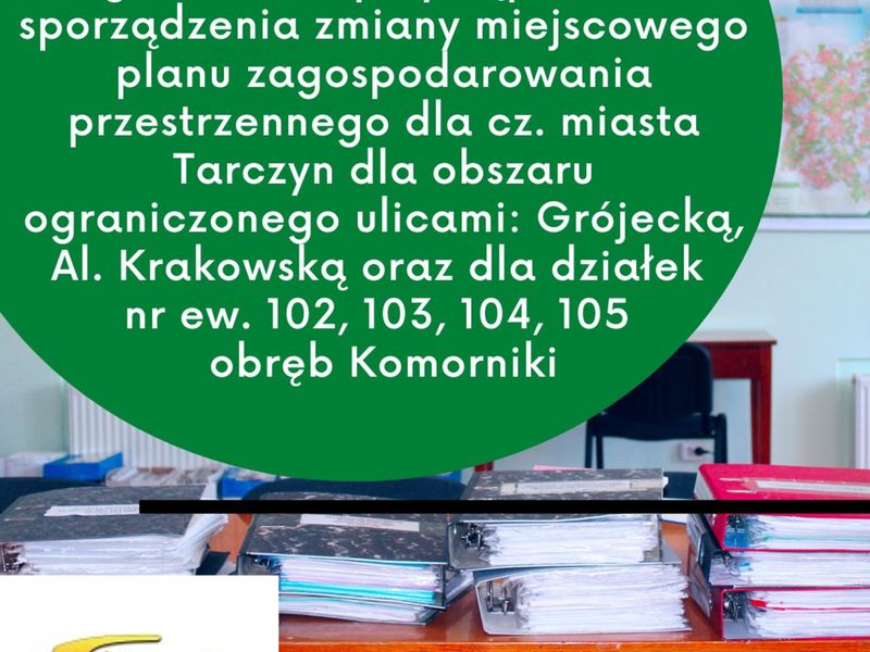 ogłoszenie o zmianie planu