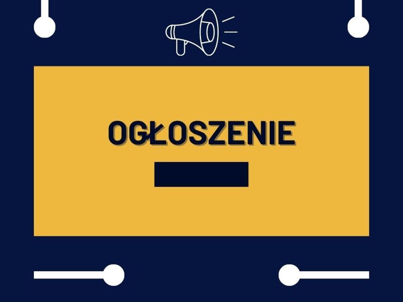 Baner zawierający napis ogłoszenie
