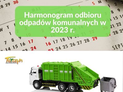 Harmonogram odbioru odpadów komunalnych w 2023 r.