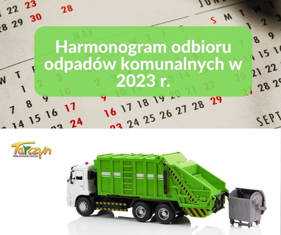 Harmonogram odbioru odpadów komunalnych w 2023 r.
