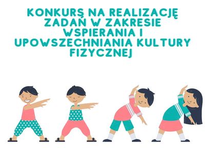 Baner przedstawia grafikę z ćwiczącymi dziecmi