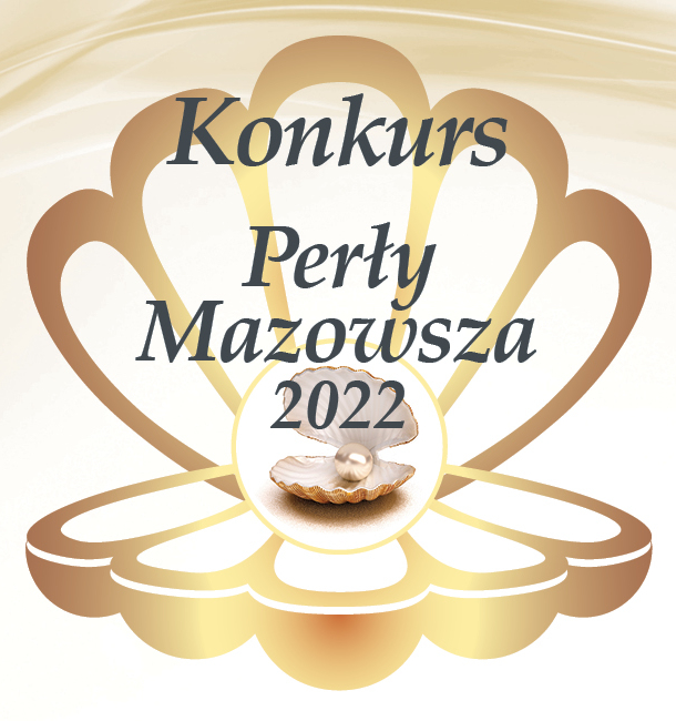 Baner przedstawiający perłę z napisem Perły Mazowsza 2022