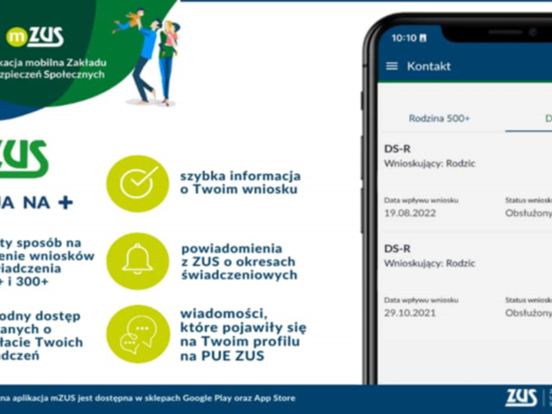 baner promujący aplikacje zus
