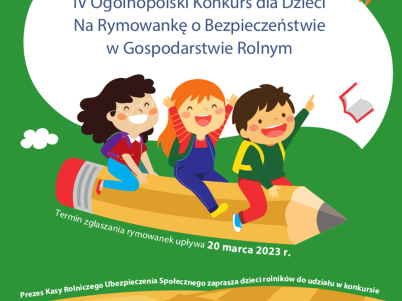 Plakat promujący konkurs na rymowankę