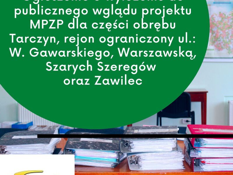plakat ogłoszenie o wyłożeniu MPZP na Straż Pożarną