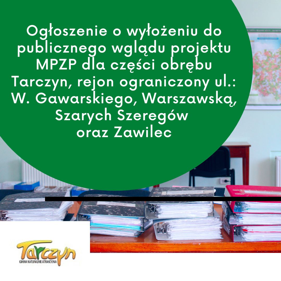 plakat ogłoszenie o wyłożeniu MPZP na Straż Pożarną