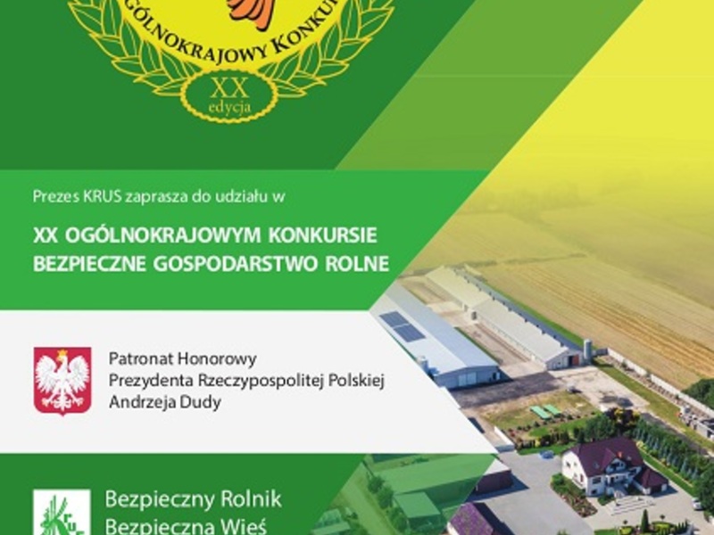 Plakat promujący konkurs Bezpieczne Gospodarstwo Rolne