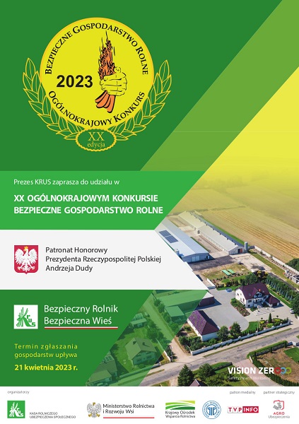 Plakat promujący konkurs Bezpieczne Gospodarstwo Rolne