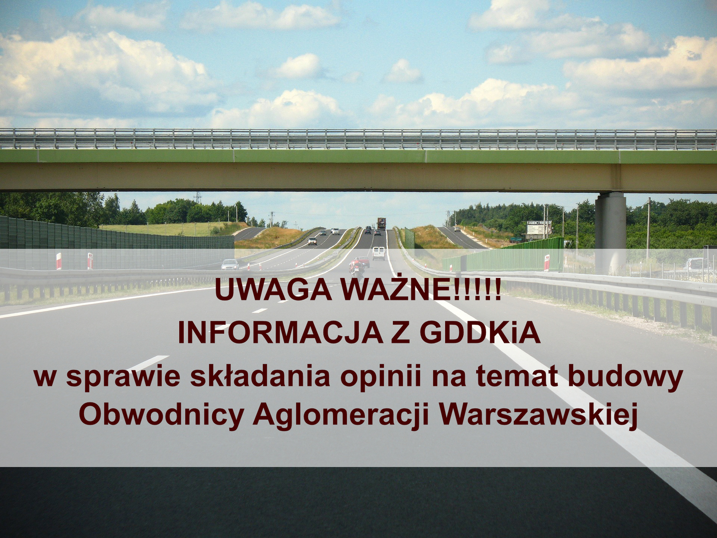 Baner przedstawiający autostrade