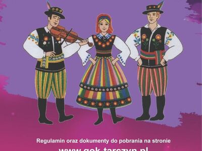 Plakat promujący przegląd zespołów ludowych