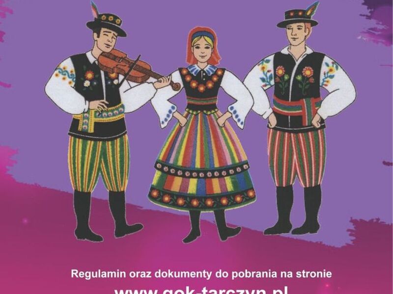Plakat promujący przegląd zespołów ludowych