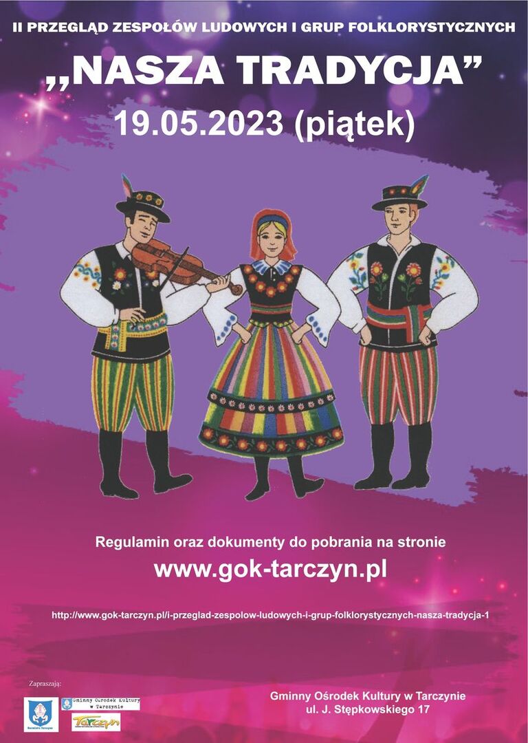 Plakat promujący przegląd zespołów ludowych